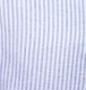 Robe grossesse et allaitement midi rayée en lin et coton - Bleu et blanc 