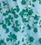 Blau-grünes Midi-Umstandskleid mit Blumenmuster und Bindeschulter