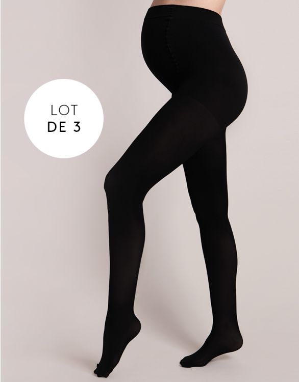 Image pour Collants maternité 100D – Lot de 3, noir