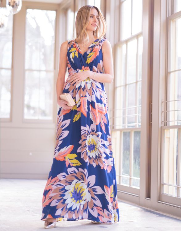 Image for Seasonal Blooms Maternity & Nursing Maxi Dress