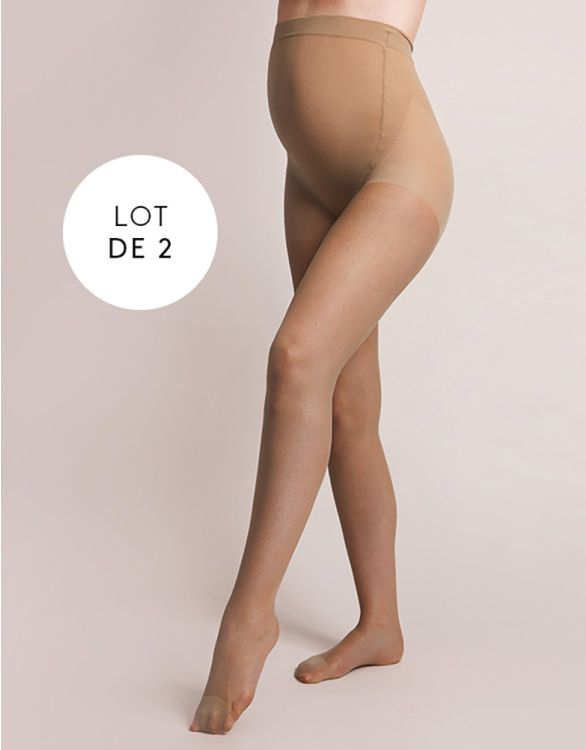 Image pour Collants grossesse 20D – Lot de 2, beige