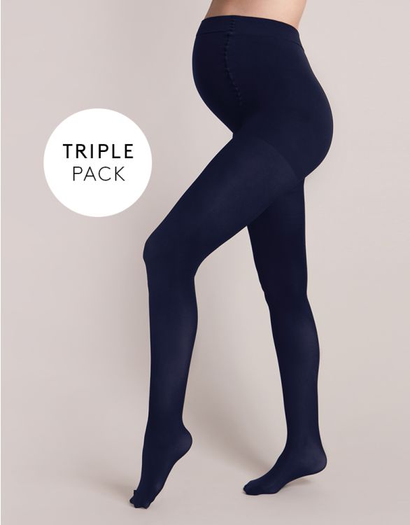 Image for 100 Denier Navy Maternity Tights – 3 Pack