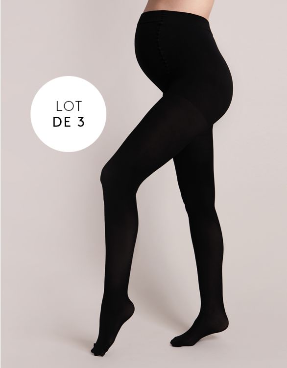 Image pour Collants maternité 100D – Lot de 3, noir