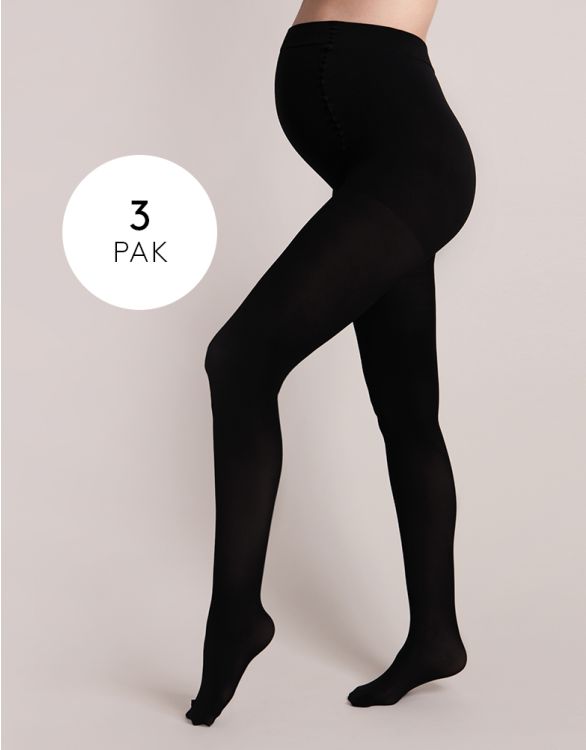 afbeelding voor 100 Denier Black Maternity Tights – 3 Pack