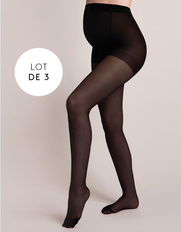 Image pour Collants grossesse 40D – Lot de 3, noir | Seraphine