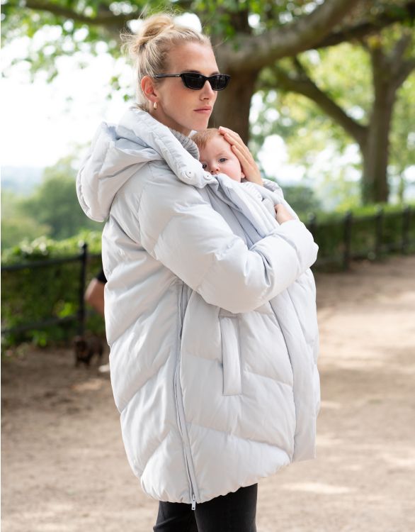 Image pour Manteau de maternité et de portage Puffer bleu glace