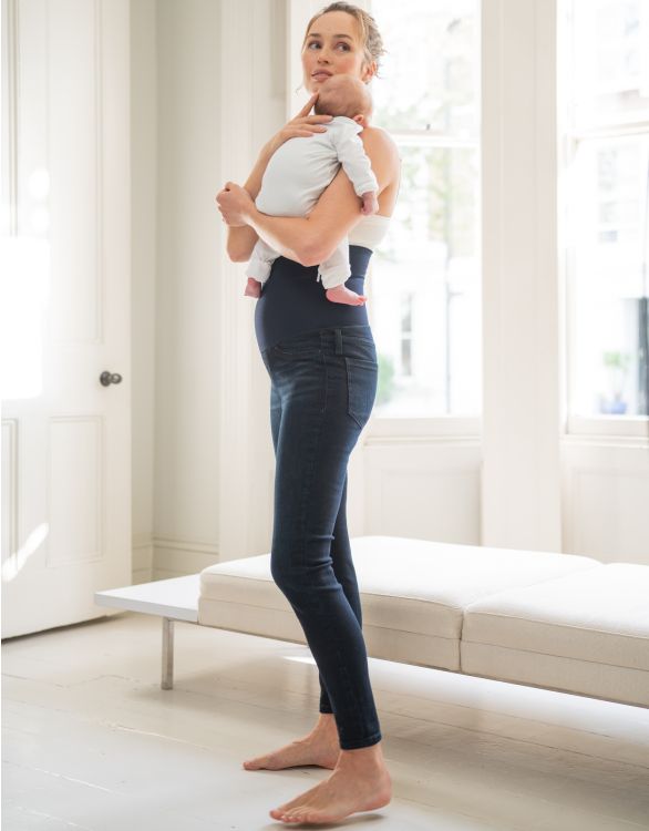 Bild für Figurformende Mutterschafts-Jeans Skinny Indigoblau