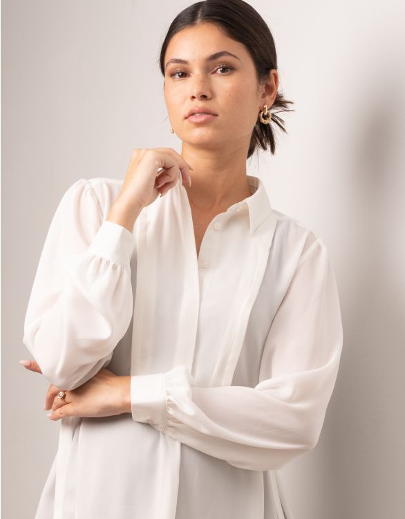 afbeelding voor Witte blouse voor zwangerschap, borstvoeding en afkolven