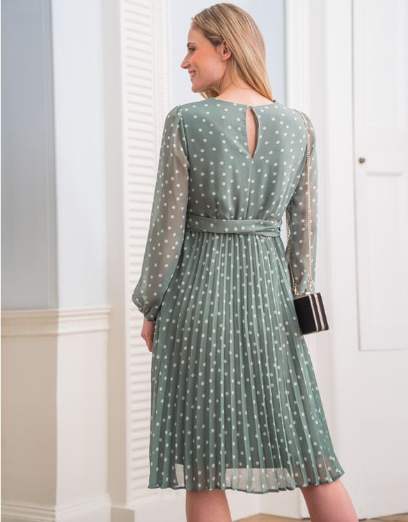 Green Polka Dot Maternity & Nursing Dress