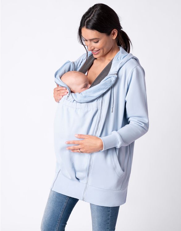 Image for Pale Blue 3 in 1 Maternity to Babywearing Hoodie