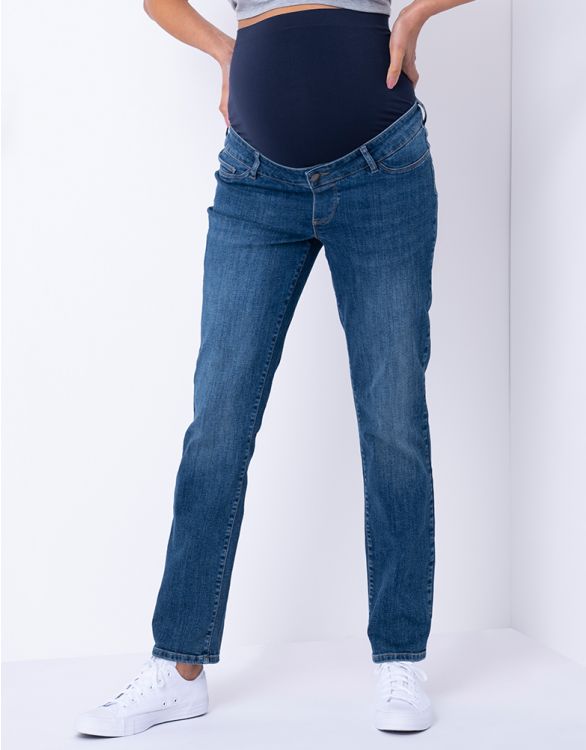 Image for Dark Wash Straight Leg Maternity Jeans  