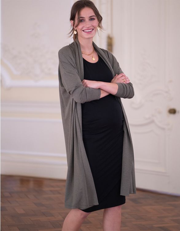 Image pour Maternity to Nursing Dress & Cardigan Set – Black
