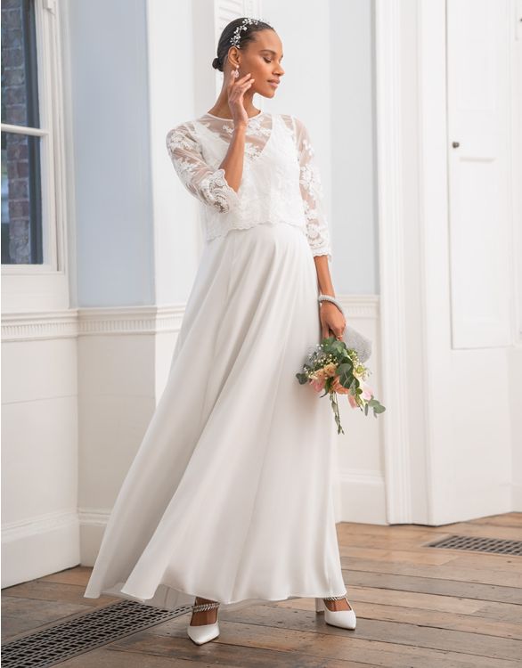 Image for Maternity Wedding Dress with Detachable Lace