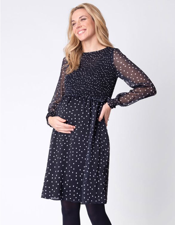 Image for Smocked Maternity & Nursing Dress
