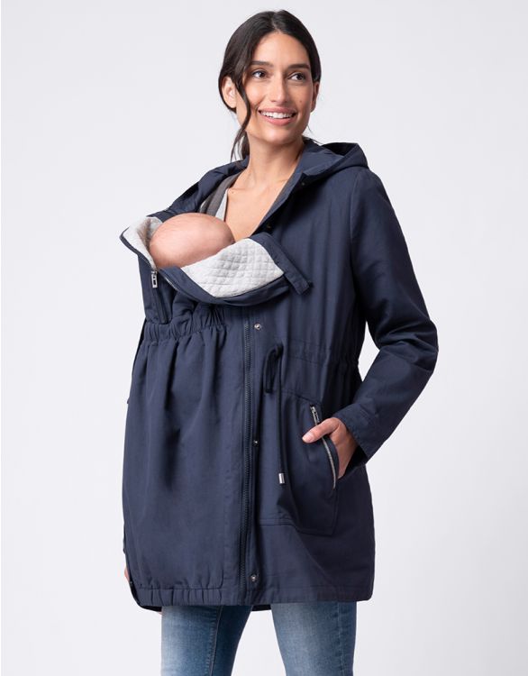 Bild für Navy Blue Utility Parka 4-in-1 Maternity to Babywearing Jacket with Hood