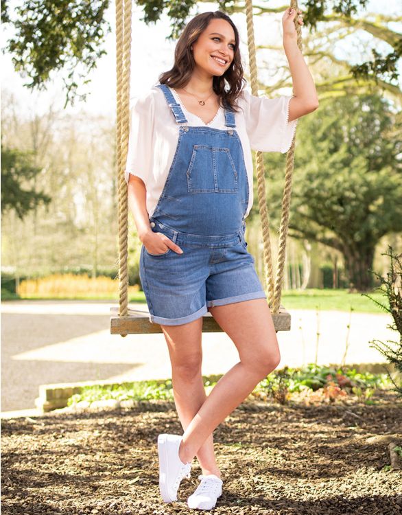 Image for Cotton Maternity Short Dungarees