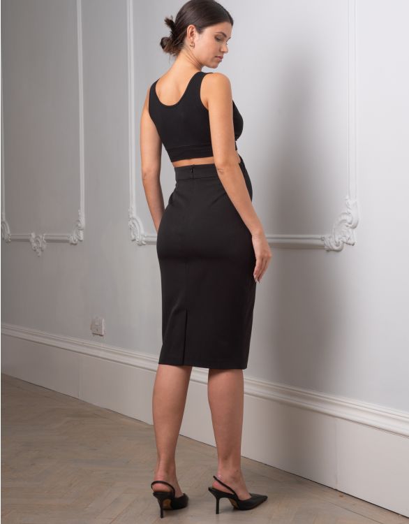 Black Maternity Pencil Skirt