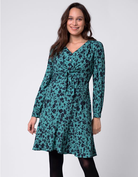 Image for Turquoise Front Tie Maternity Dress