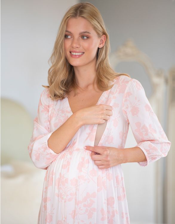 Womens Maternity/Pregnant/Nursing/Pregnant s Nursing Nightgown Pregnancy Floral Printed Dress Clothes 