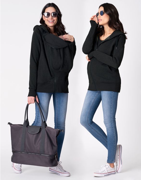 Image for Black 3 in 1 Maternity Hoodie