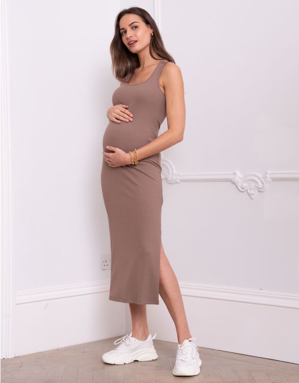 Image for Square Neck Jersey Bodycon-Style Maternity & Nursing Dress