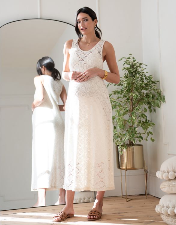Image for Sleeveless Crochet-Look Bodycon-Style Dress