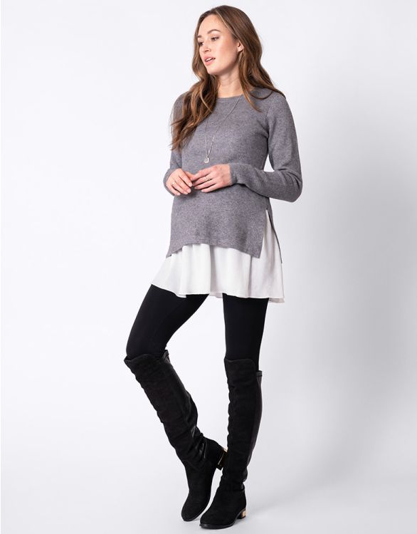 Image for Layered Knit Maternity & Nursing Tunic