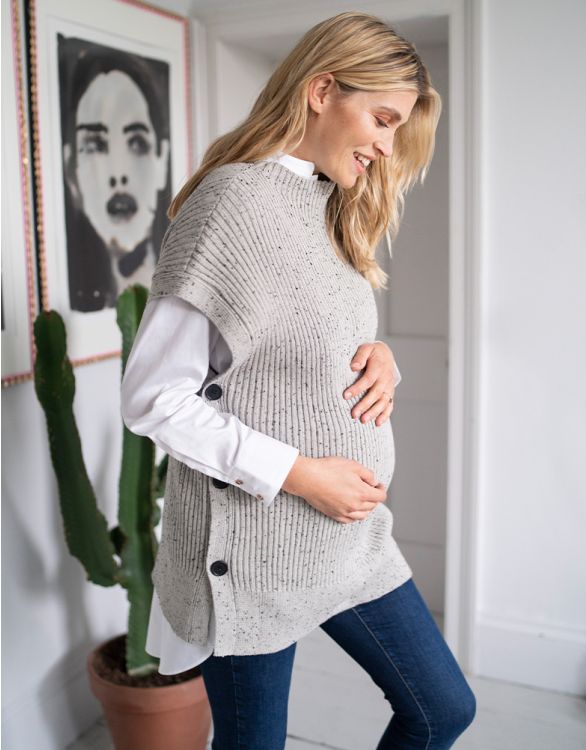 Image for Maternity & Nursing Sleeveless Ribbed Knit Jumper Vest
