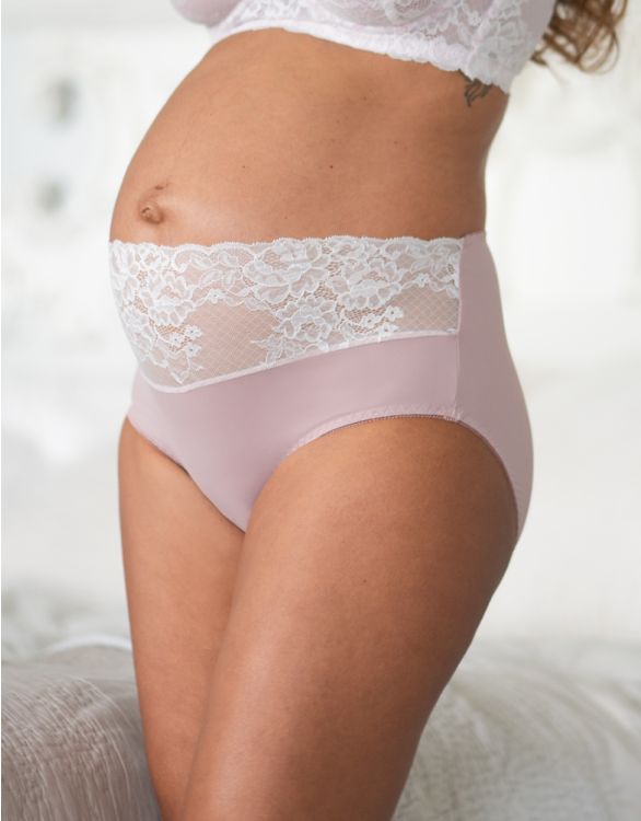Image for Contrast Lace Mid Bump Maternity Briefs
