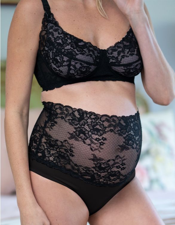 Image for Black Lace Over Bump Maternity Briefs