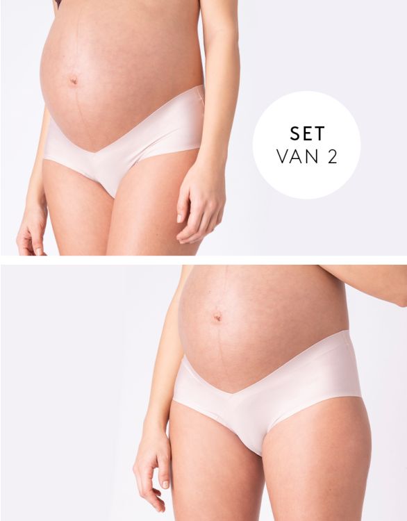 afbeelding voor Zachtroze zwangerschapsslips zonder zichtbare randen - 2-pack