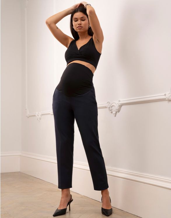 Image for Tapered Navy Maternity Pants