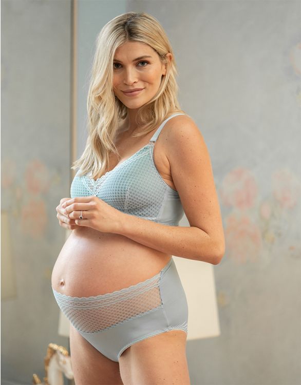 Image pour Lace Mid Bump Maternity Briefs – Light Blue