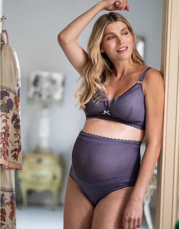 Image for Lace Overbump Maternity Briefs – Purple