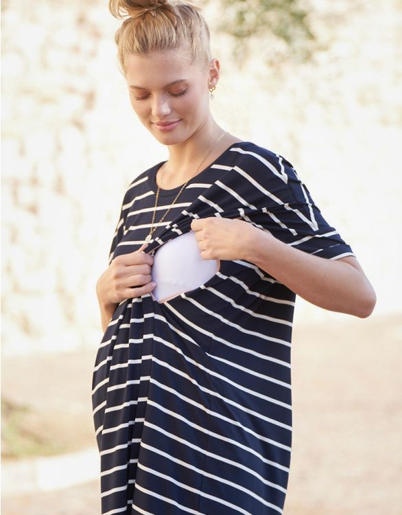 Seraphine Maternity To Nursing Midi T-Shirt Dress - AirRobe