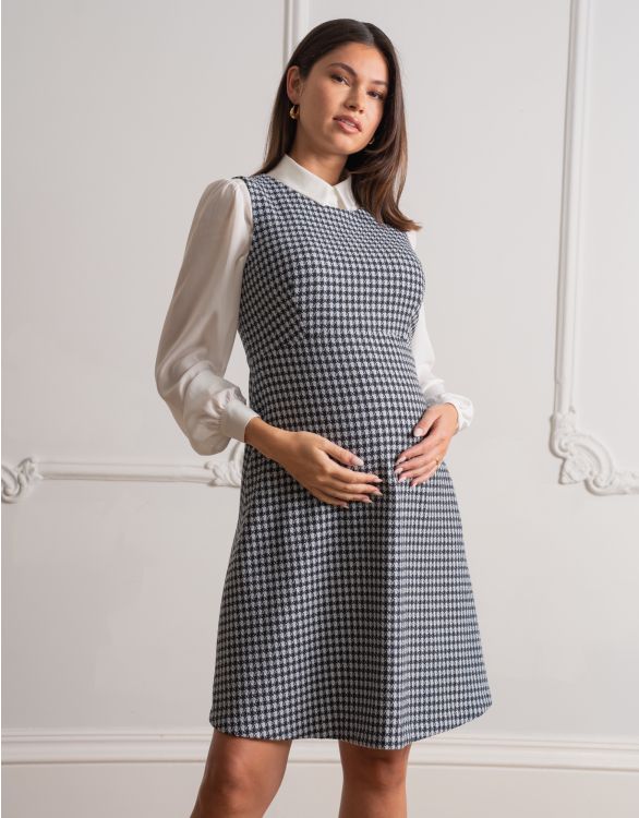 Image for Stretch Tweed Maternity Pinafore Dress