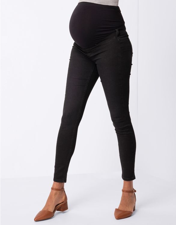 Black Over Bump Super-Skinny Maternity Jeans | Seraphine