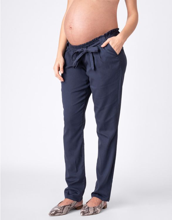 Image for Cotton Blend Navy Blue Maternity Chinos