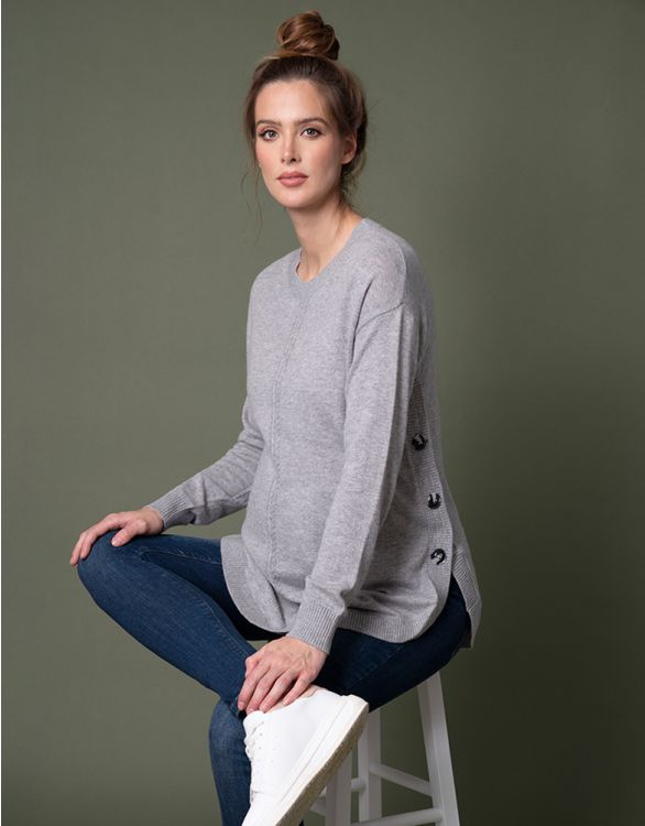 Image for Grey Wool Blend Maternity & Nursing Jumper