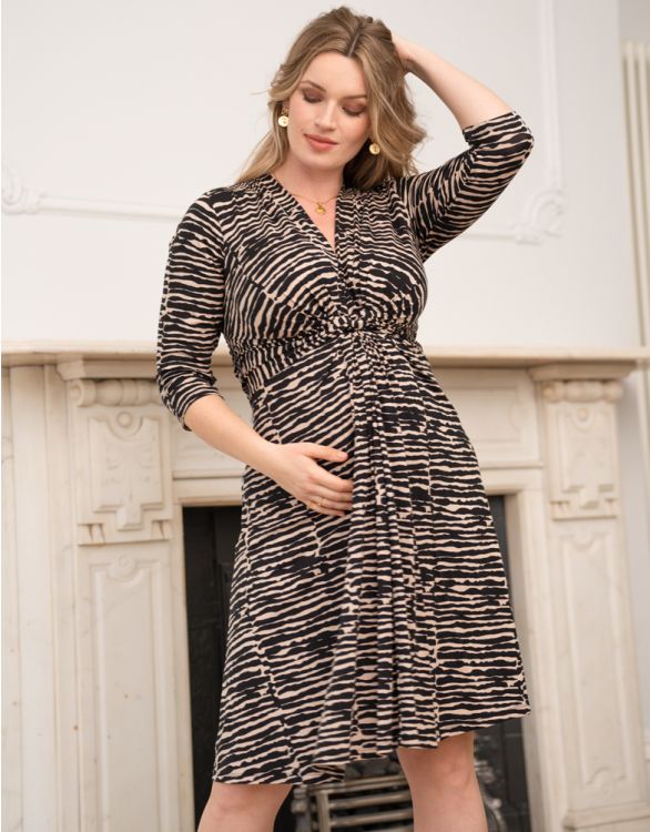 Image for Curve Printed Knot Front Maternity Dress