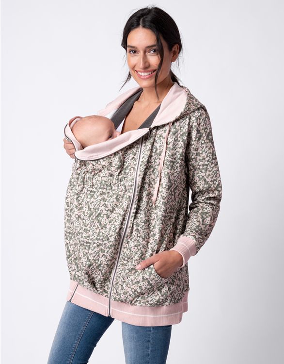 Image pour Floral Print 3 in 1 Maternity to Babywearing Hoodie