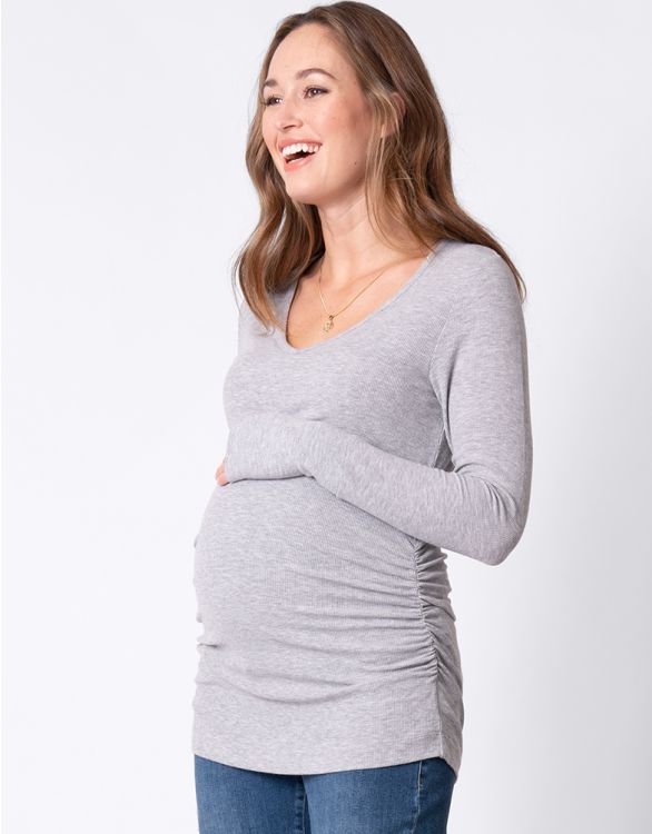 Basic Maternity Tops – Navy & Grey Twin Pack