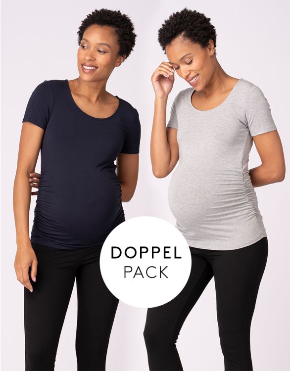 Bild für Basic Umstands-T-Shirts – Doppelpack Dunkelblau & Grau