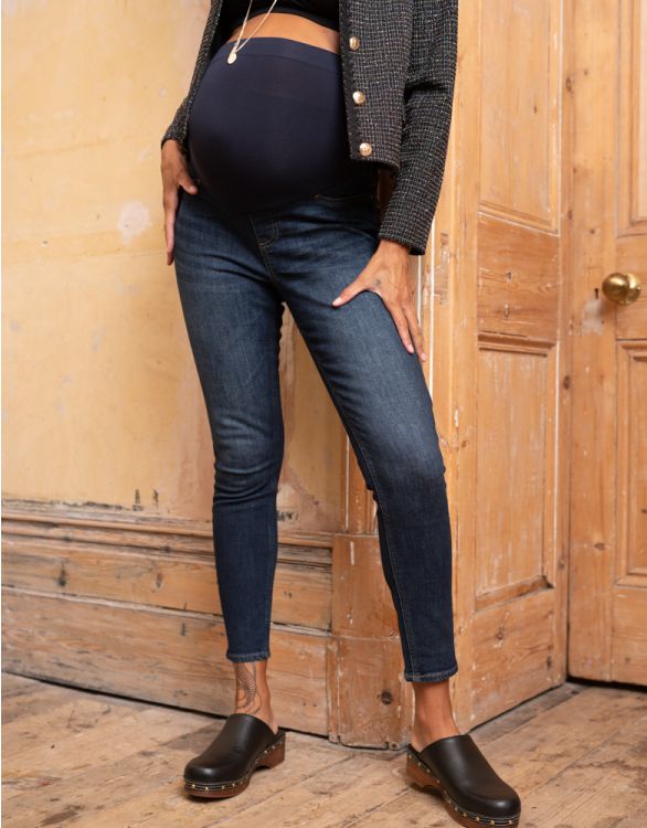 Image pour Jeans de maternité indigo en filiforme, en coton organique