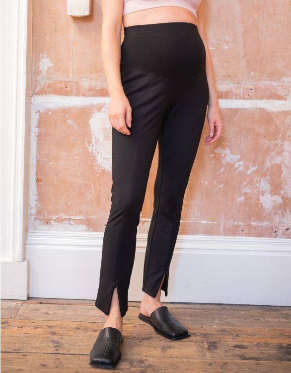 Image for Cigarette Style Black Maternity Trousers 