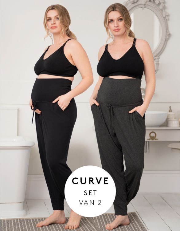 afbeelding voor Curve zwangerschapsloungebroeken, 2-pack