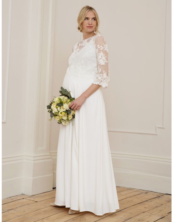 Image for Maternity Wedding Dress with Detachable Lace