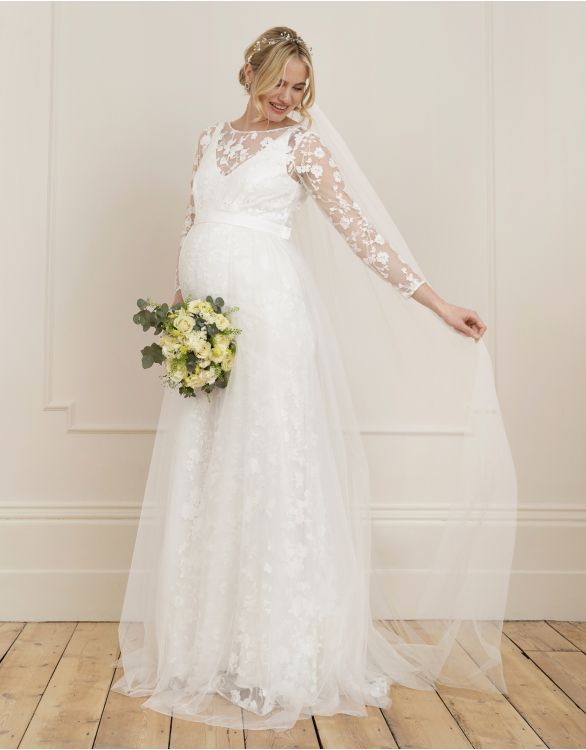 Image for Long Sleeve Lace Maternity Wedding Dress