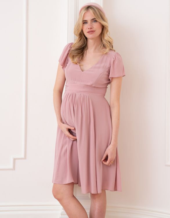 afbeelding voor Korte jurk met fladdermouwen voor zwangerschap en verpleging