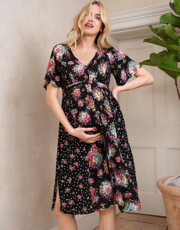 Image for Floral Bouquet Maternity & Nursing Dress
